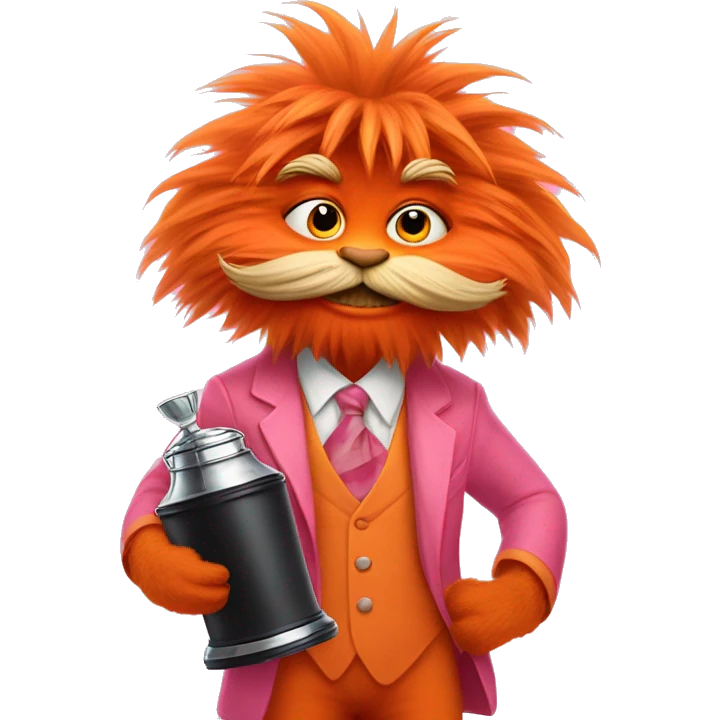 A Lorax which is orange that has a Sephora bag and a Stanley cup with pink clothes  emoji