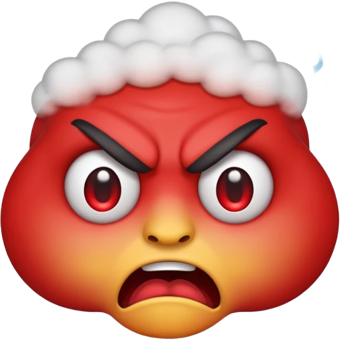 an angry emoji with steam coming out of the ears emoji