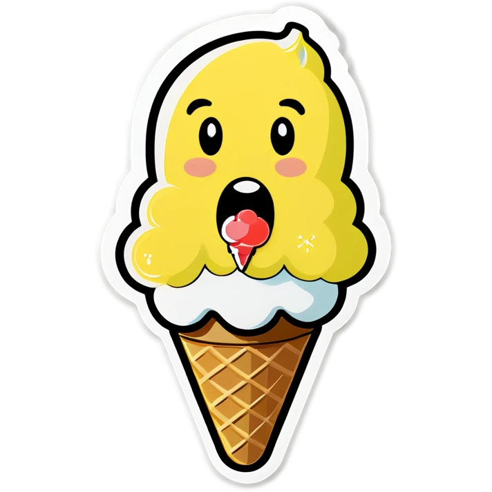 Banana eating ice cream emoji