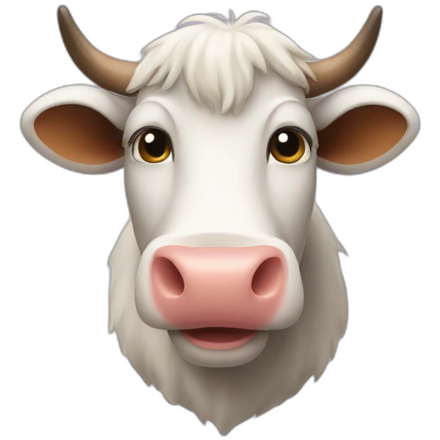 A cow with a beard emoji