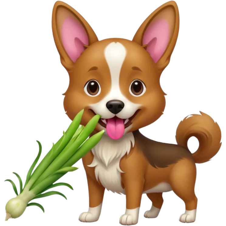 Leek and dog emoji
