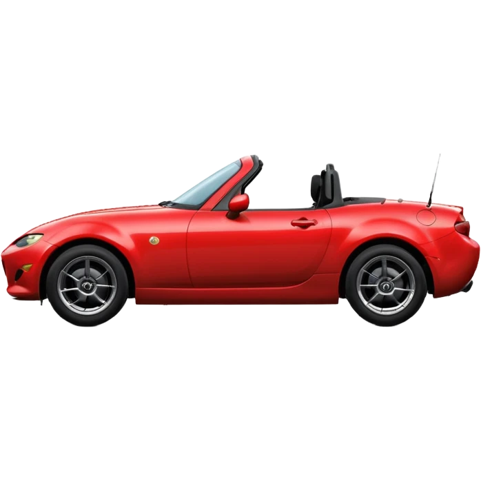 A red NA Mazda MX-5 facing right, make it simplistic and cartoony emoji