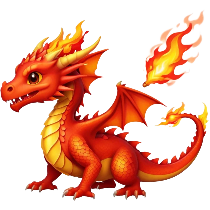 tiny dragon with fire breath emoji