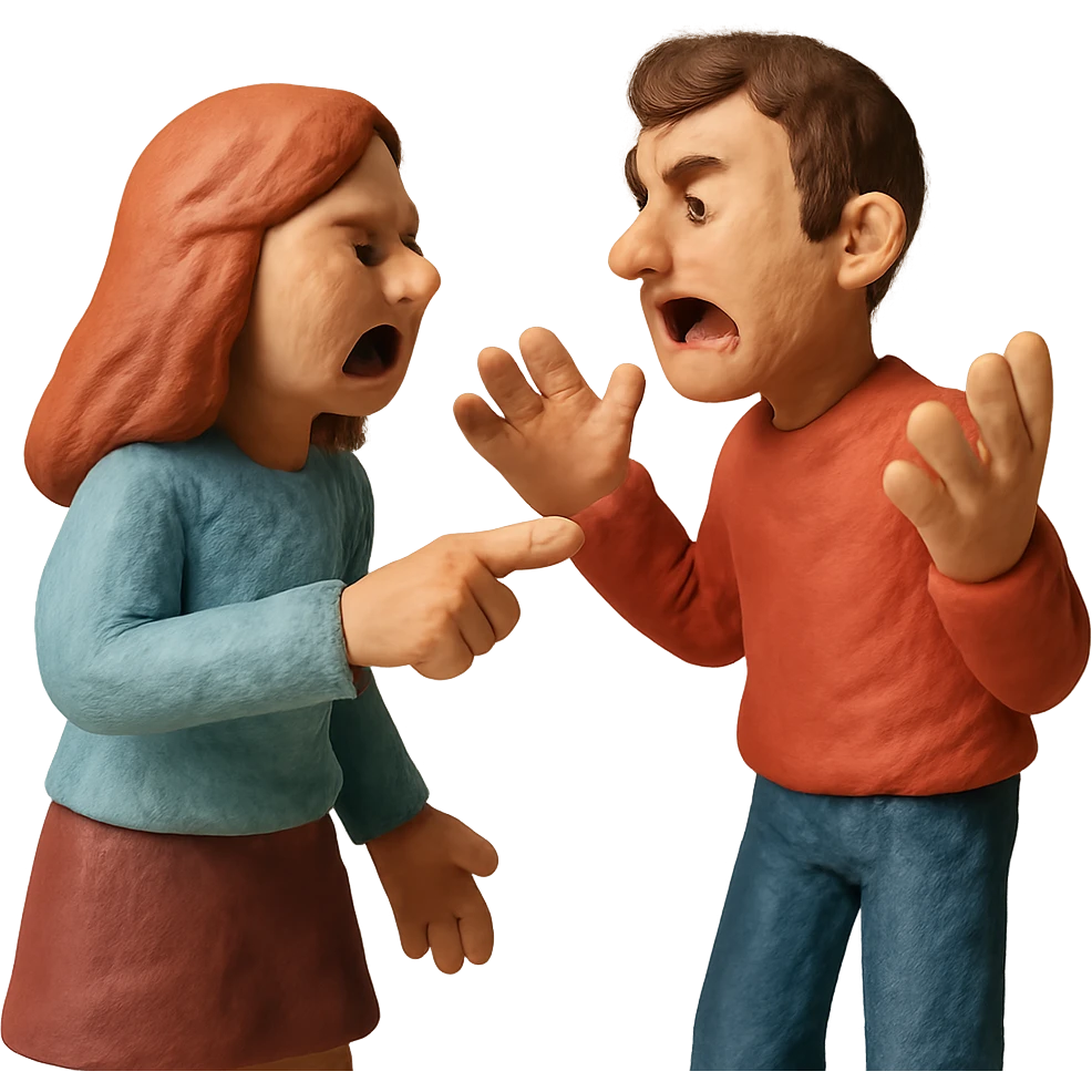 man and woman arguing emoji