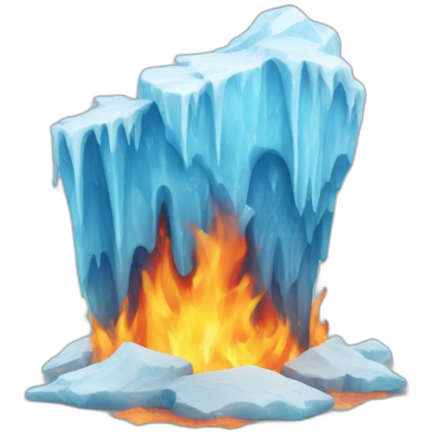 Ice collapsed with fire  emoji