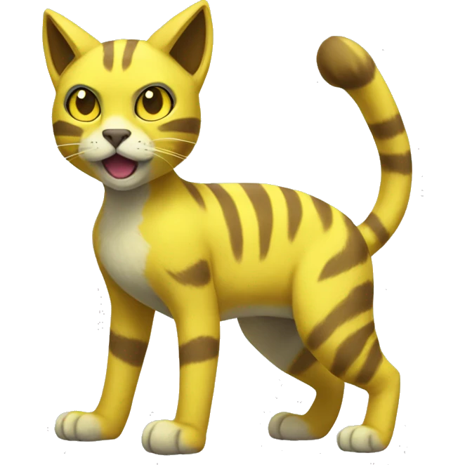 Yellow lombax-Zeraora-cat full body emoji