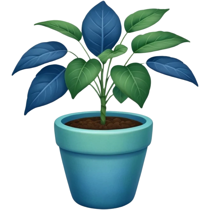 Potted Sidewalk plant blue emoji