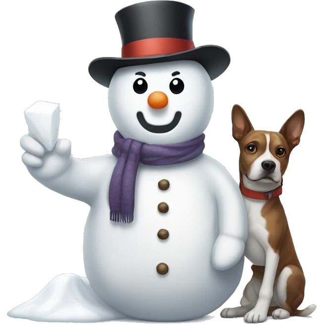 snowman peddling white to anthropomorphic dog people emoji