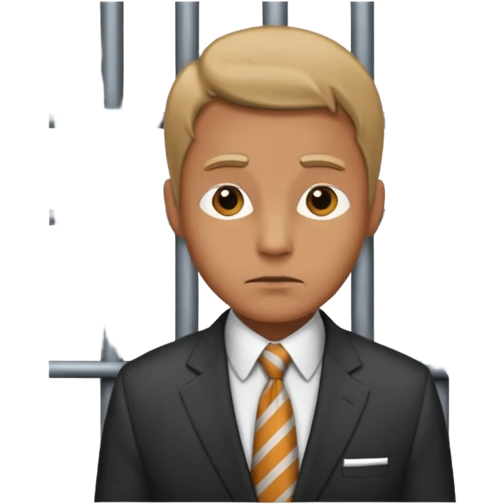 A man in a suit behind bars emoji
