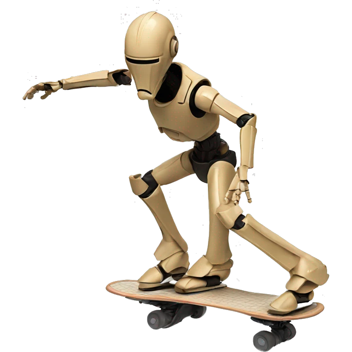 Battle droid doing a kickflip emoji