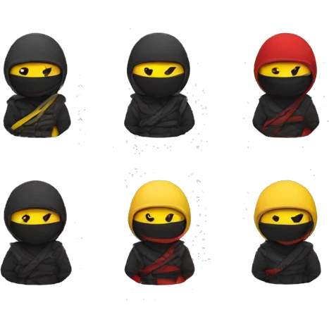 ninja black red yellow from top to bottom emoji