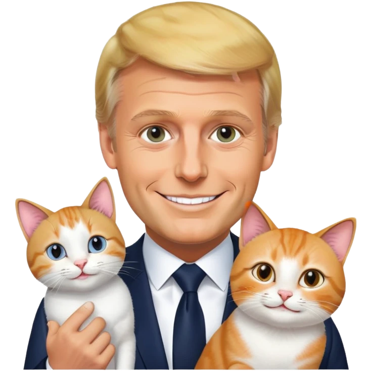 Macron With a cat and trump emoji