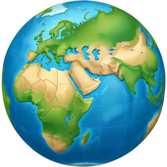 globe showing Earth with continents emoji