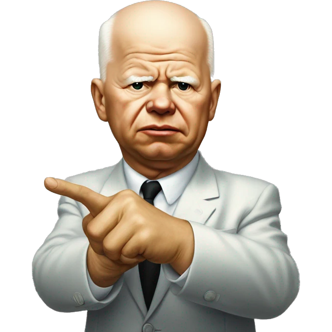 Khrushchev photorealistic threatens with his fist emoji