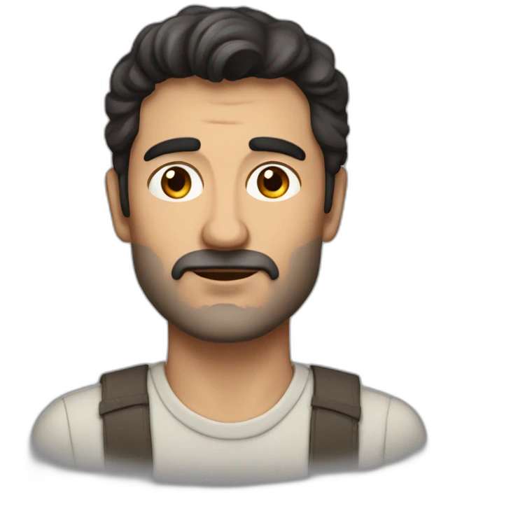 dark-haired Spanish man without beard, 50 years old emoji