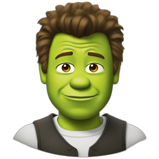 Shrek as rick astley emoji
