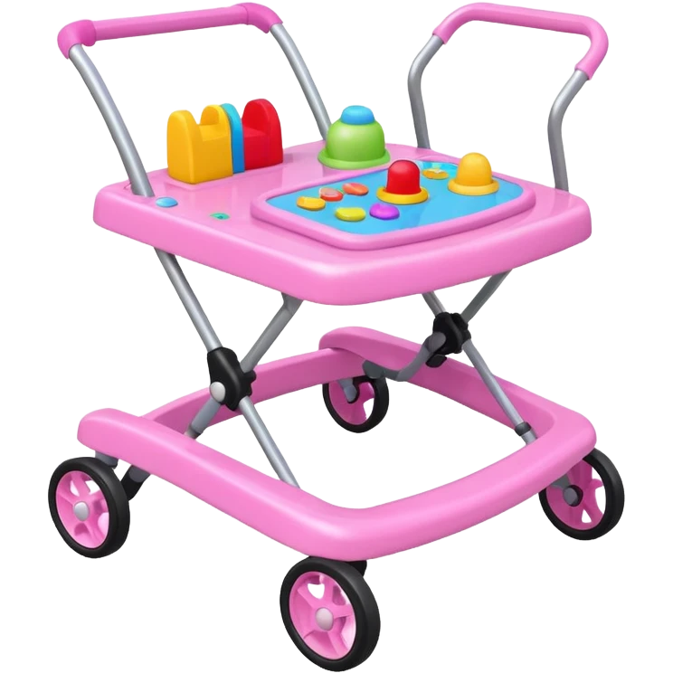 pink baby walker with toys on it emoji