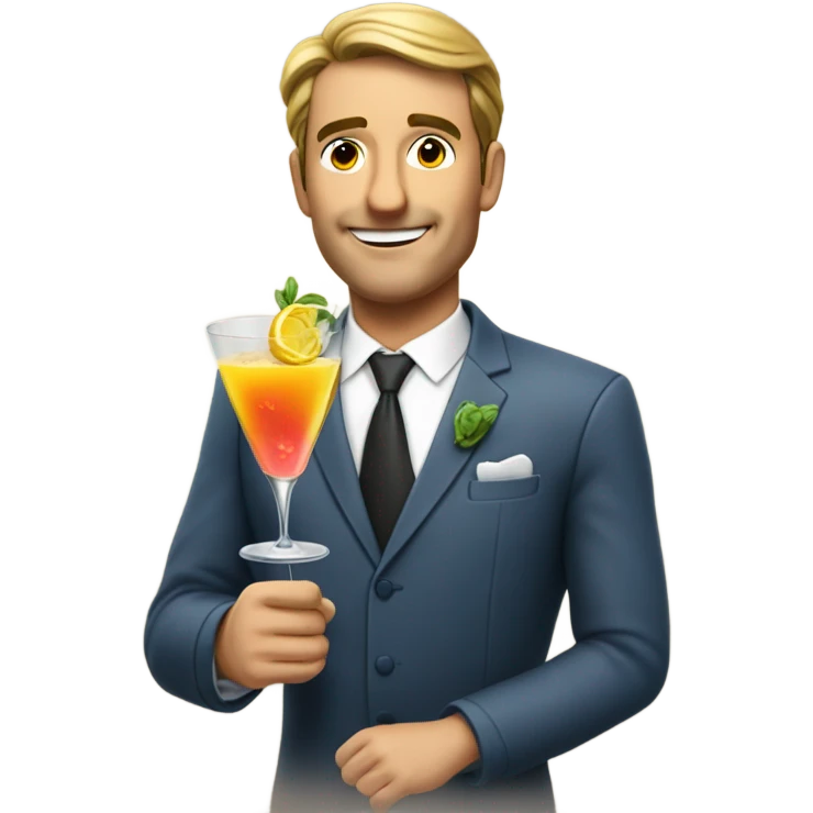 un homme boit un cocktail  emoji