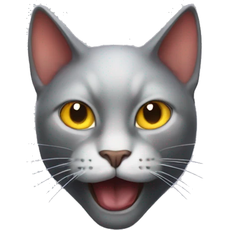 Cat that looks like elon musk with devil horns and face emoji