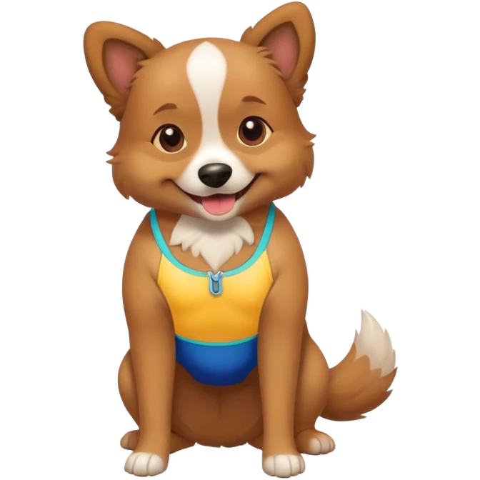 dog wearing a bathing suit emoji