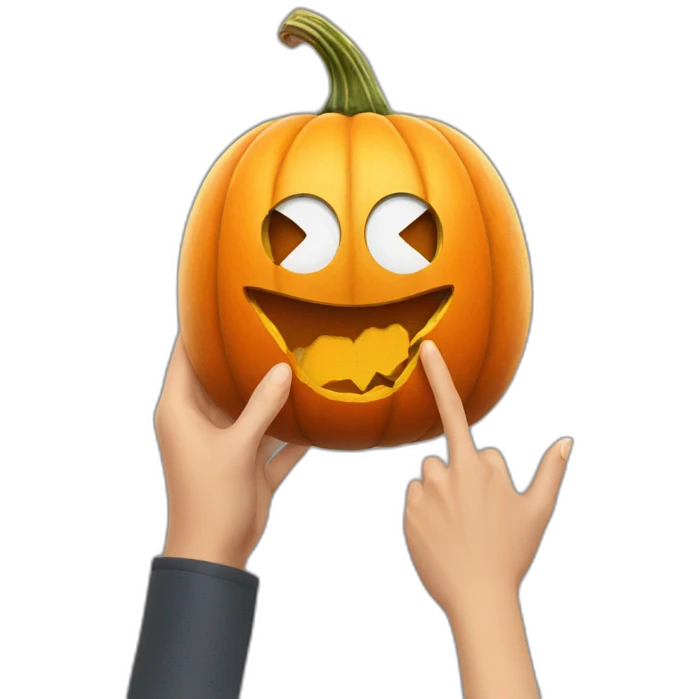 Pumpkin eating a person emoji