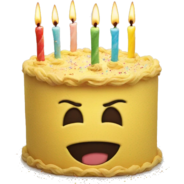 Smiley face birthday cake emoji