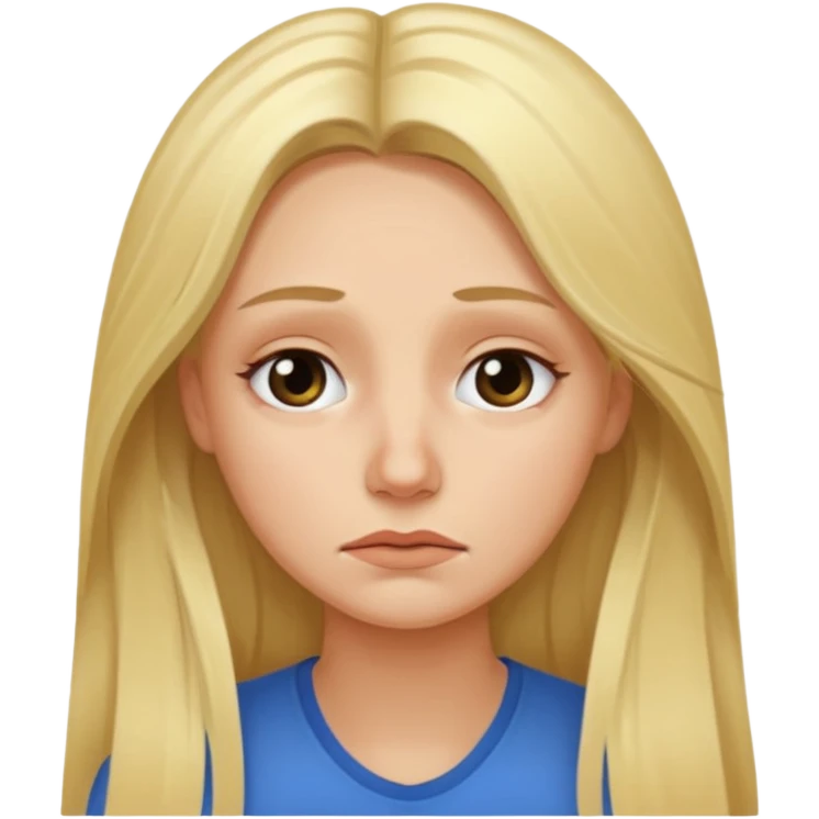 tired blond woman with long hair emoji