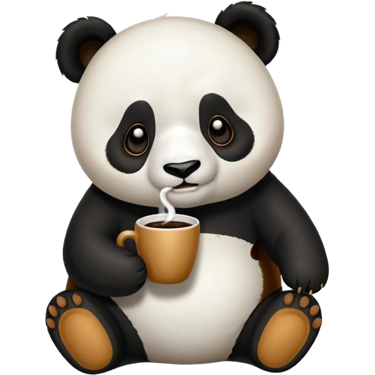 Tatlı Kahverengi ve beyaz bambulu panda emoji