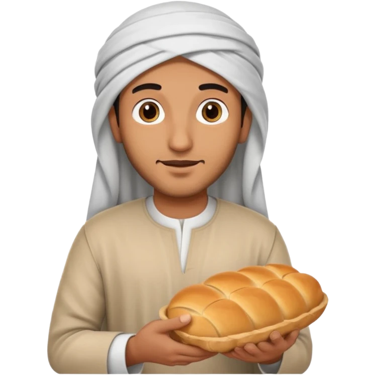 Un arabe avec du pain dans les mains emoji