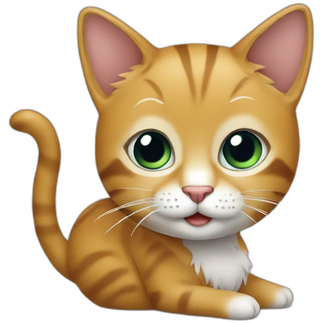 Enfants sur un chat emoji