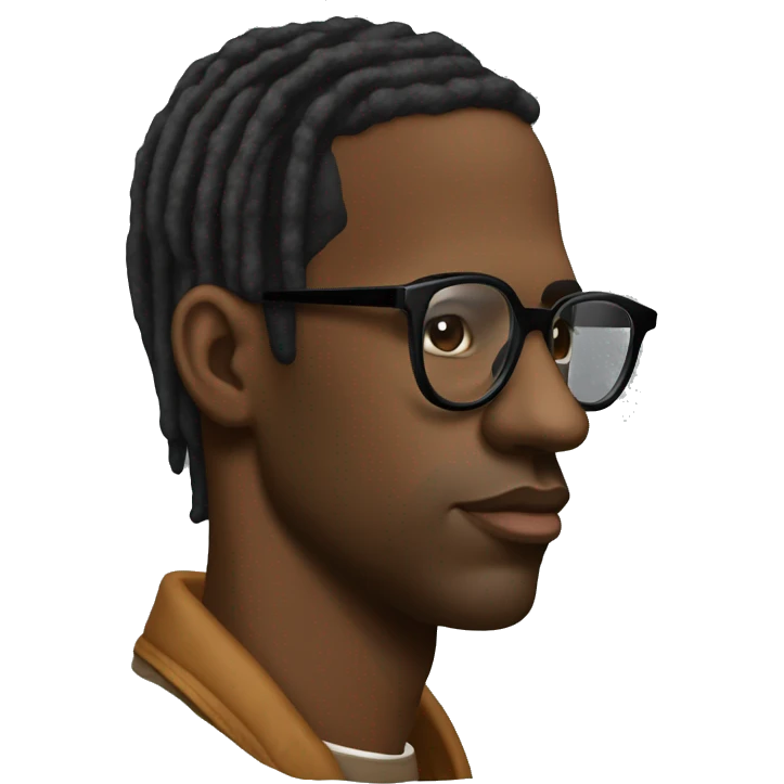 Travis Scott side view wear glasses emoji