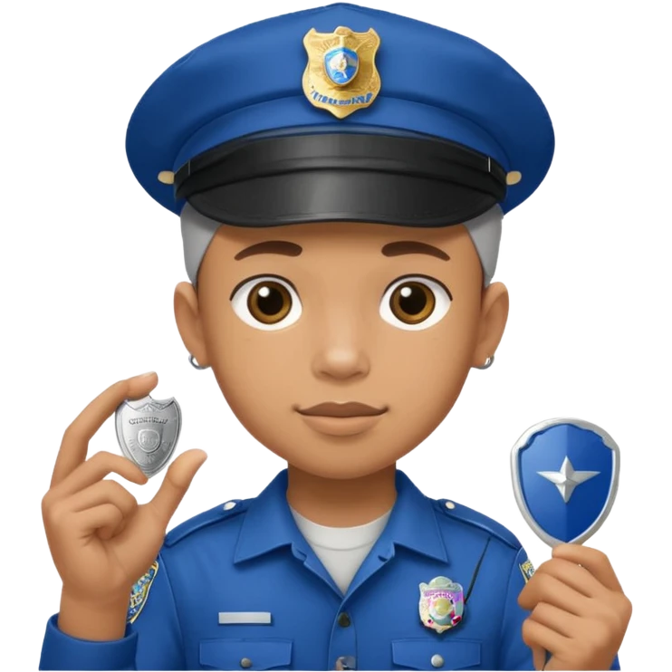 Ragazzo con cappello Nike mulatto che col Police in su emoji