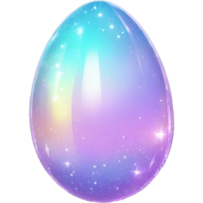 Sparkly glossy Pastel iridescent crystal egg emoji
