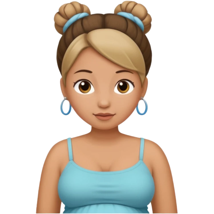 Вагітна жінка в тобіку та в гулькі emoji