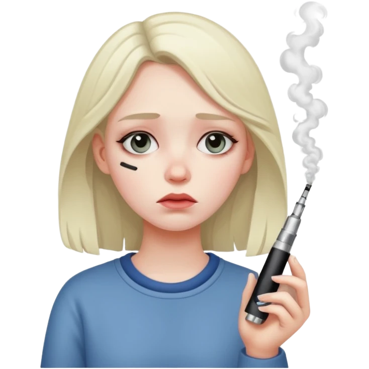 sad girl with small vape emoji