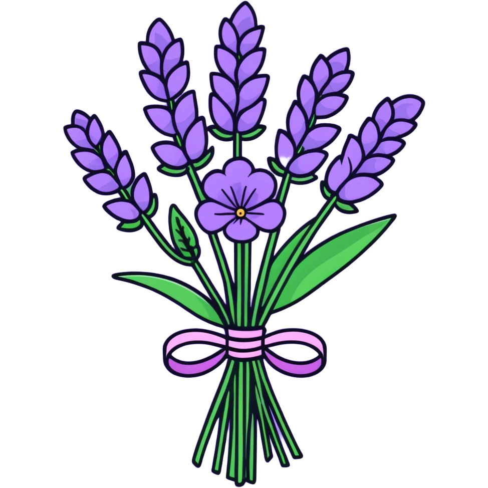 lavender plants in bouquet emoji