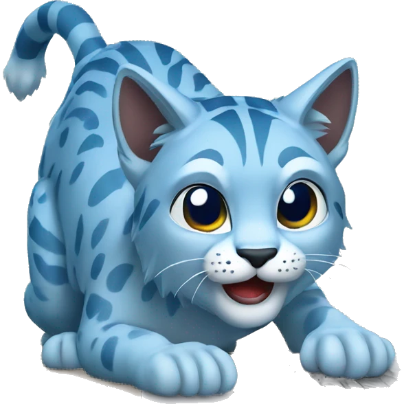 A blue lynx with a laptop emoji