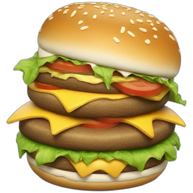 A giant burger next to à Little Converse blue emoji