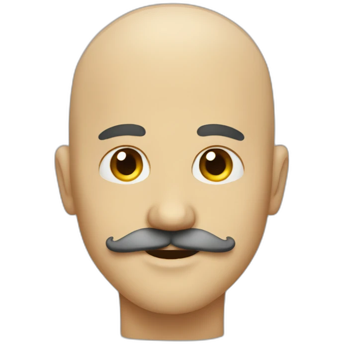 bald men with moustache emoji