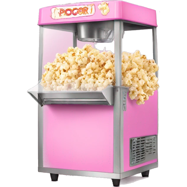 Popcorn machine with pink  emoji