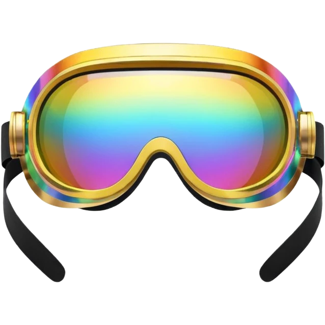 gold simulation rainbow visor goggles emoji