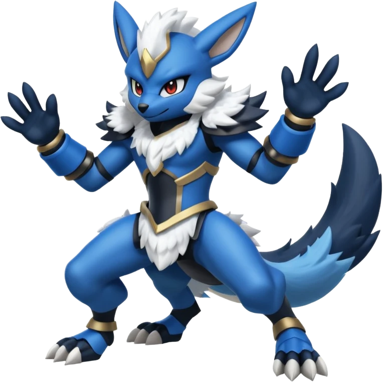 Mega lucario and mega Absol fusion full body four legs emoji