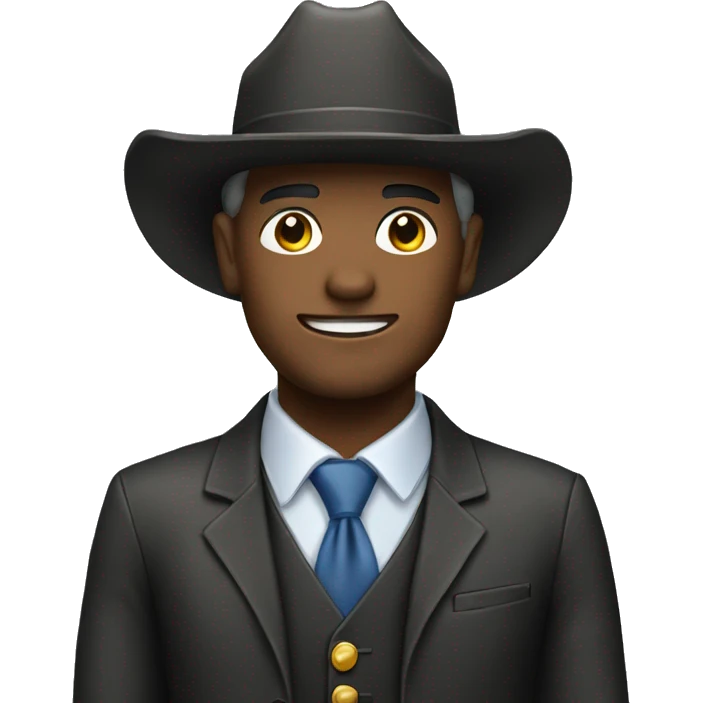Man in a suit with a cowboy hat emoji