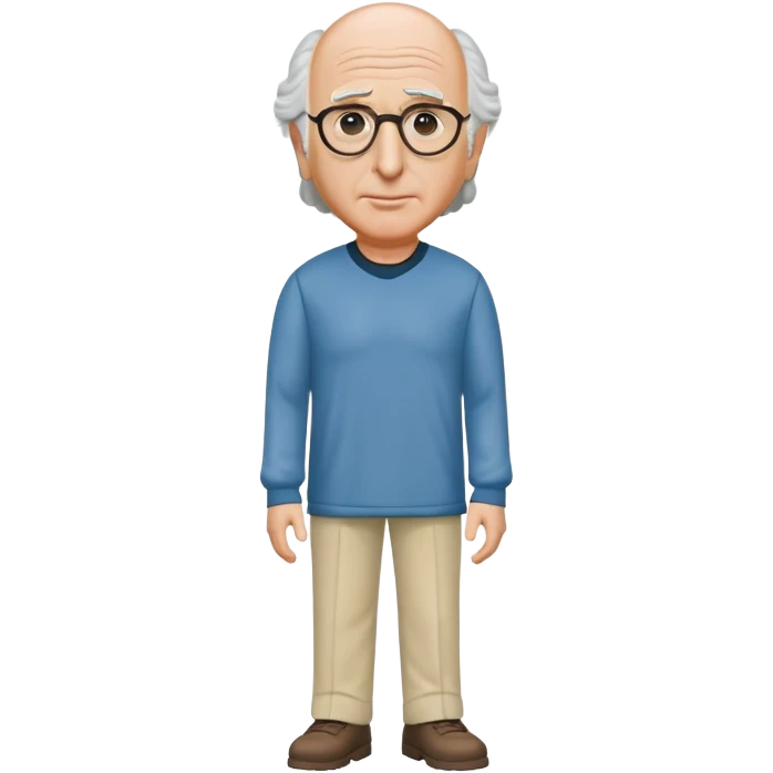 Larry David full body, bobble head style very exaggerated  emoji