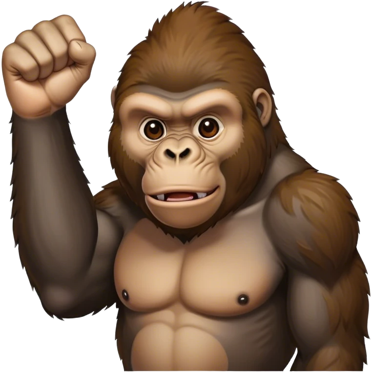 gorilla with one hand out saying stop and one hand wiith a fist emoji