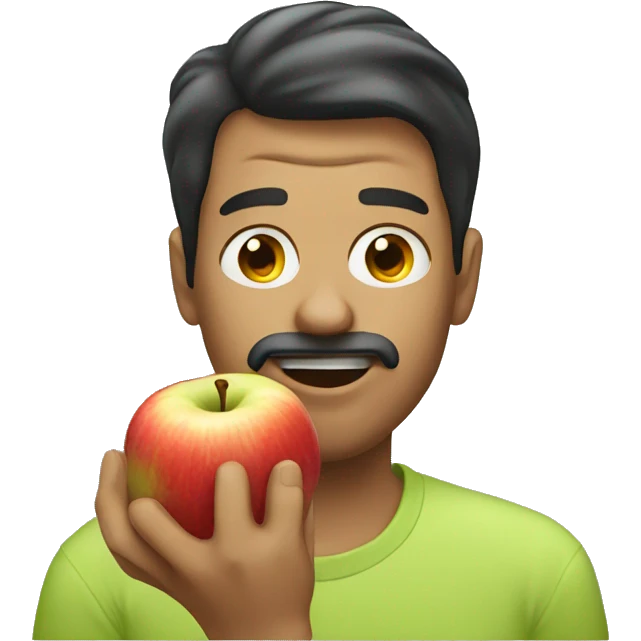 Man eating apple emoji