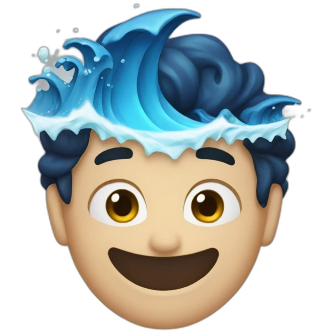dark blue high wave emoji