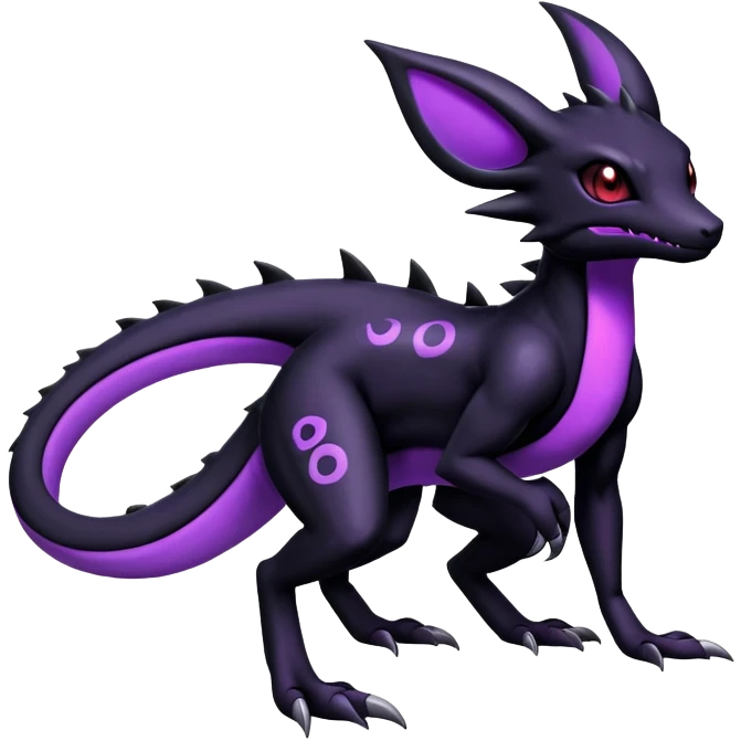 Dark Edgy Salandit-Umbreon-Fakémon-hybrid-creature (full body)  emoji