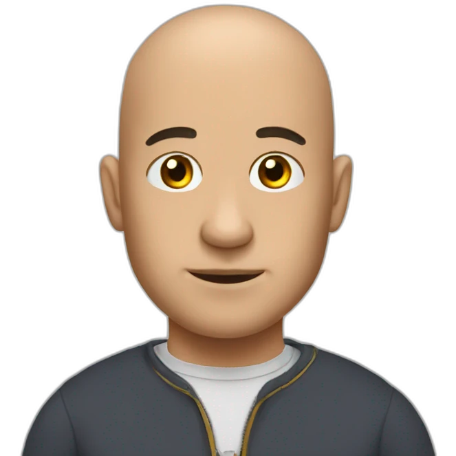 Bald man with goatie emoji