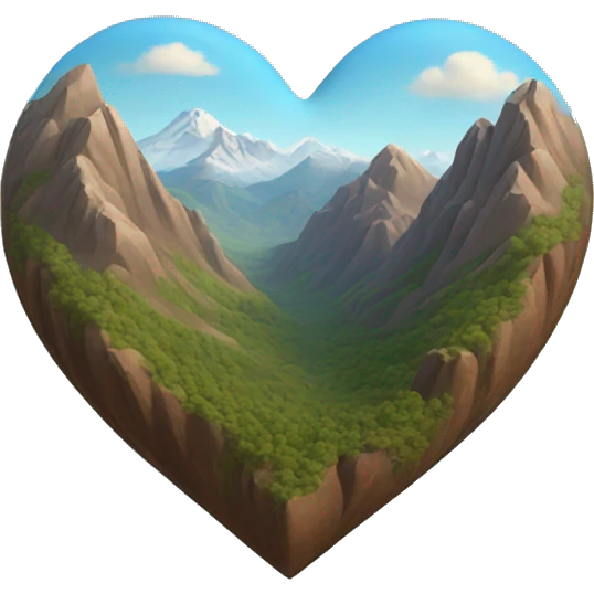 heart shape mountain 3d emoji